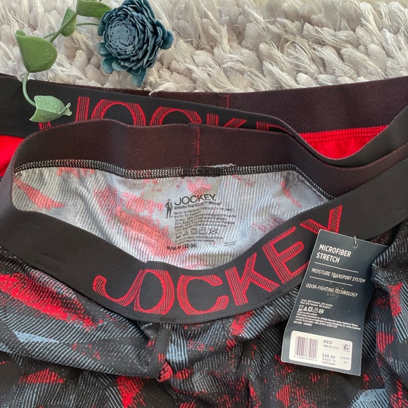 New with tag JOCKEY ATHLETIC 2pack Midway BOXER BRIEFS 1 red 1 multicolored Sz M - Picture 4 of 6
